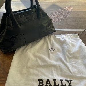 Bally Luxury Black Crocodile Handbag